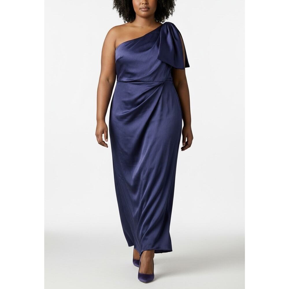 Sachin & Babi Chelsea 20W One Shoulder Cobalt Blue Gown Formal Evening Dress